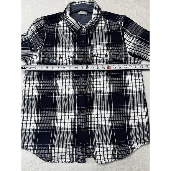 Outerknown Blanket Shirt Navy Plaid M/L Heritage Outdoor Mens Flannel Heavy Wght - Picture 6 of 12